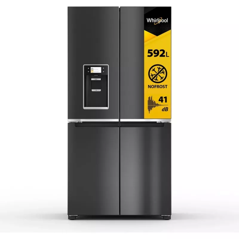 Whirlpool WQ9I FO2BX EF Side-by-Side-Kühlschrank Freistehend 592 L Schwarz