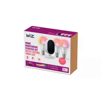 WiZ Home-Überwachungs-Starterkit, Smartes Beleuchtungskit, Wi-Fi/Bluetooth, Weiß, Wi-Fi 4 (802.11n), 802.11b, 802.11g, WPA2, WPA3, LED