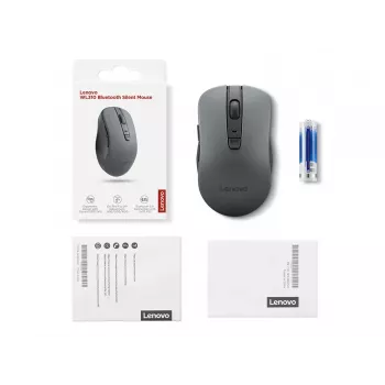 Beidhändige kabellose Maus Lenovo WL310 Office – Bluetooth, optisch 1200 DPI, 6 Tasten, Rad, grau, batteriebetrieben