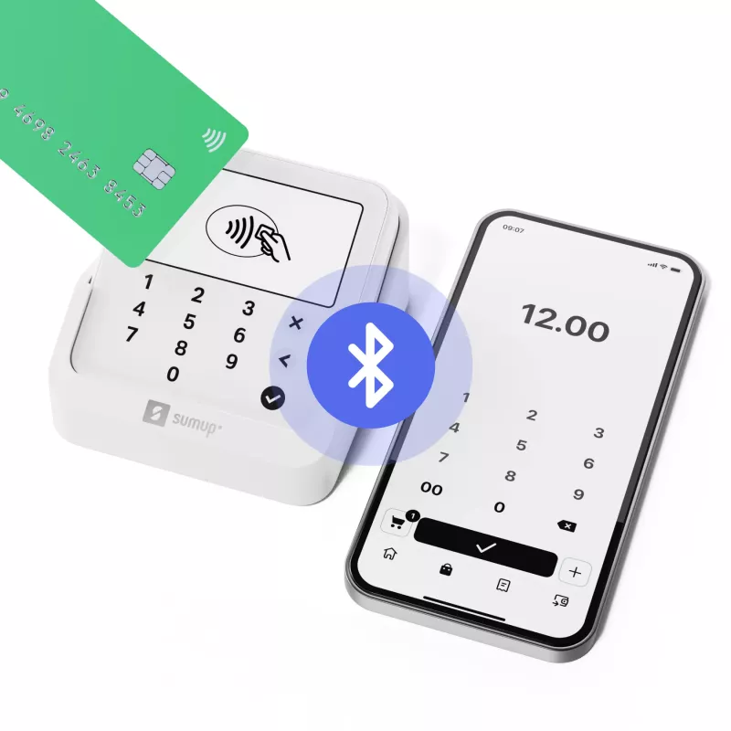 SumUp Solo Lite & Charging Station intelligenter Kartenleser Akku Weiß