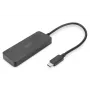 Digitus DS-45334 3-Port-MST-Video-Hub, USB-C auf 3x DisplayPort, Schwarz