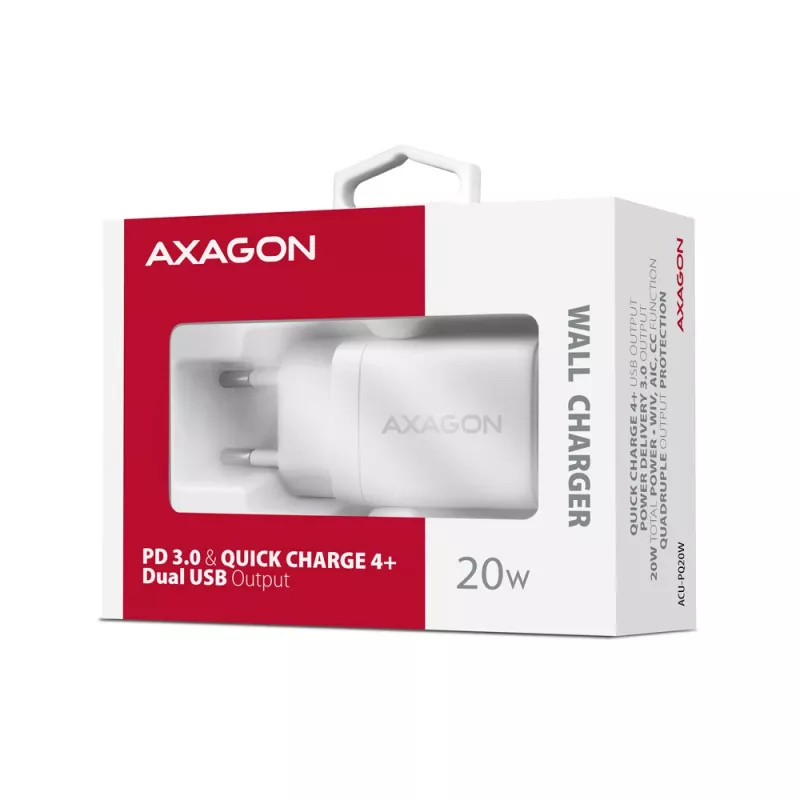 Ladegerät für Mobilgeräte Axagon ACU-PQ20W Universal Weiß