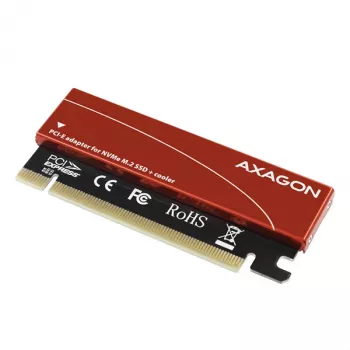 Axagon PCEM2-S PCIe x16 - M.2 NVMe M-Key-Slot-Adapter, mit passivem Alu-Kühlkörper