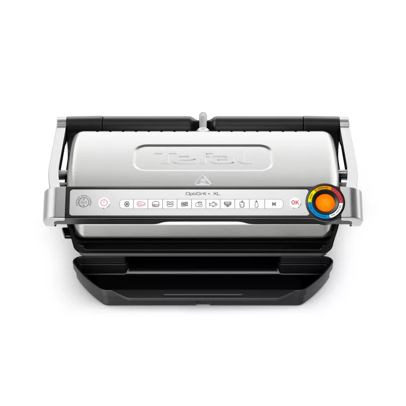 Kontaktgrill Tefal OptiGrill + XL GC728D10, 2000 W, 800 cm² Antihaftplatten, 9 Programme, Kochfläche 400×200 mm