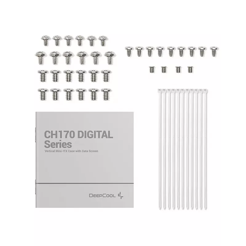 DeepCool CH170 Digital R-CH170-WHNPI0D-G-1 Mini-ITX Mini-Tower-PC-Gehäuse ohne Netzteil, 2x USB 3.0, USB-C, Weiß