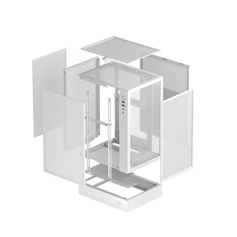 DeepCool CH170 Digital R-CH170-WHNPI0D-G-1 Mini-ITX Mini-Tower-PC-Gehäuse ohne Netzteil, 2x USB 3.0, USB-C, Weiß