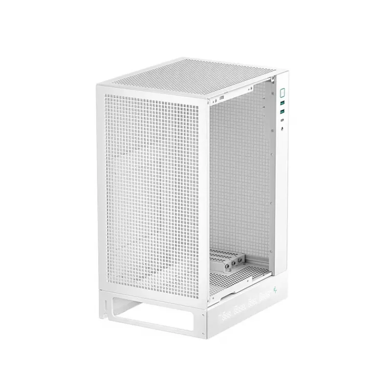 DeepCool CH170 Digital R-CH170-WHNPI0D-G-1 Mini-ITX Mini-Tower-PC-Gehäuse ohne Netzteil, 2x USB 3.0, USB-C, Weiß