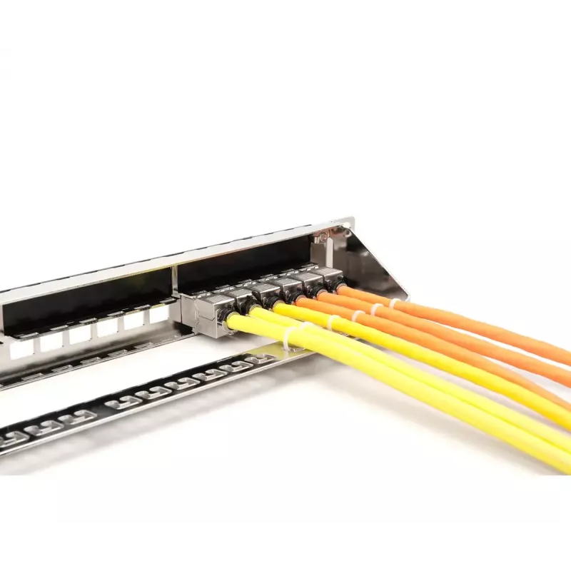 DIGITUS DN-91411-G modulares Patchpanel, 24 Ports, geschirmt, verzinkt, 19 Zoll 1U Rackmontage, unbestückt, Schwarz