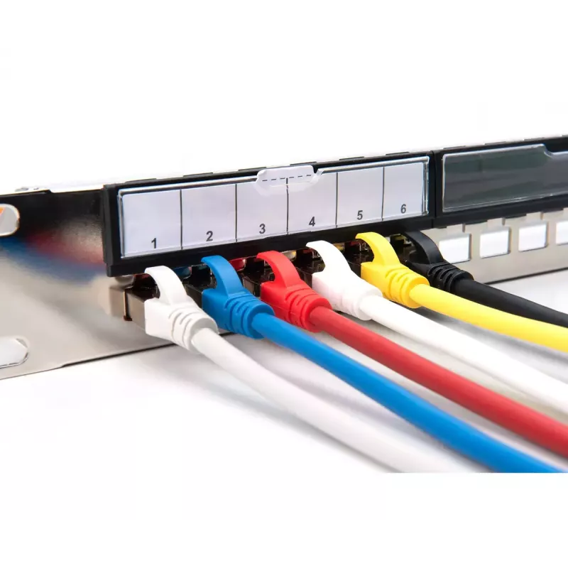 DIGITUS DN-91411-G modulares Patchpanel, 24 Ports, geschirmt, verzinkt, 19 Zoll 1U Rackmontage, unbestückt, Schwarz