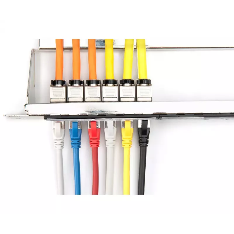 DIGITUS DN-91411-G modulares Patchpanel, 24 Ports, geschirmt, verzinkt, 19 Zoll 1U Rackmontage, unbestückt, Schwarz