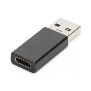 DIGITUS USB Typ-C Adapter, Typ A auf C M/F, 3A, 5GB, 3.0 Version, schwarz
