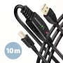 Axagon ADR-210B aktives Verbindungs-/Repeaterkabel USB 2.0 A-Stecker auf B-Stecker, 10 m
