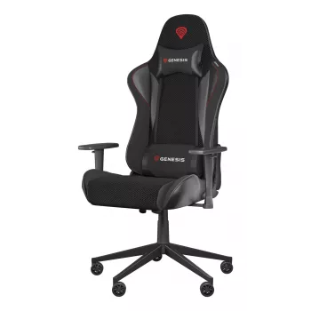 Gaming-Sessel GENESIS Nitro 440 G2, gepolsterter Sitz, Stoff/Kunstleder, grau/schwarz, max. 120 kg, verstellbare Rückenlehne und 1D-Armlehnen