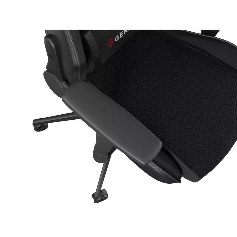 Gaming-Sessel GENESIS Nitro 440 G2, gepolsterter Sitz, Stoff/Kunstleder, grau/schwarz, max. 120 kg, verstellbare Rückenlehne und 1D-Armlehnen