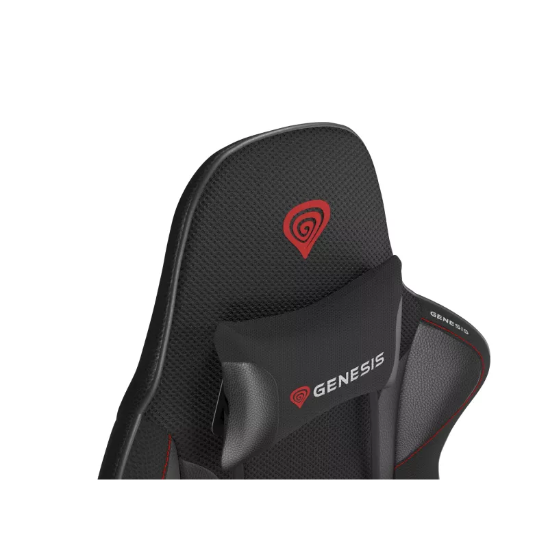 Gaming-Sessel GENESIS Nitro 440 G2, gepolsterter Sitz, Stoff/Kunstleder, grau/schwarz, max. 120 kg, verstellbare Rückenlehne und 1D-Armlehnen