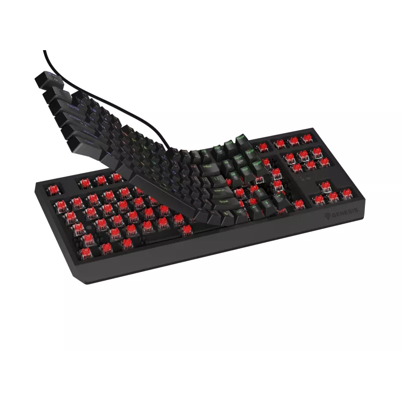 Genesis Thor 230 TKL kabelgebundene mechanische Gaming-Tastatur, US, Schwarz, Outemu Red