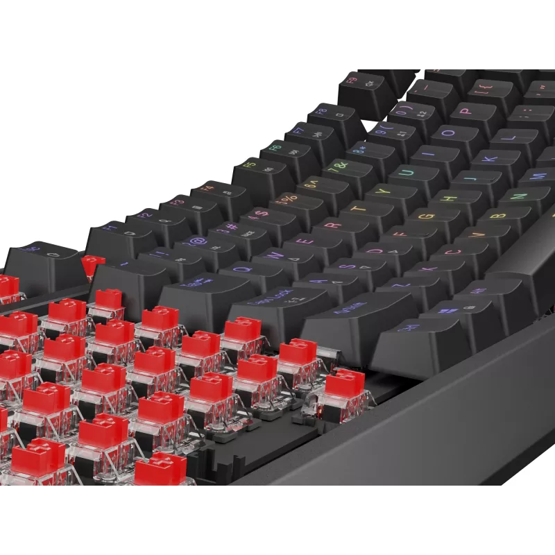 Genesis Thor 230 TKL kabelgebundene mechanische Gaming-Tastatur, US, Schwarz, Outemu Red