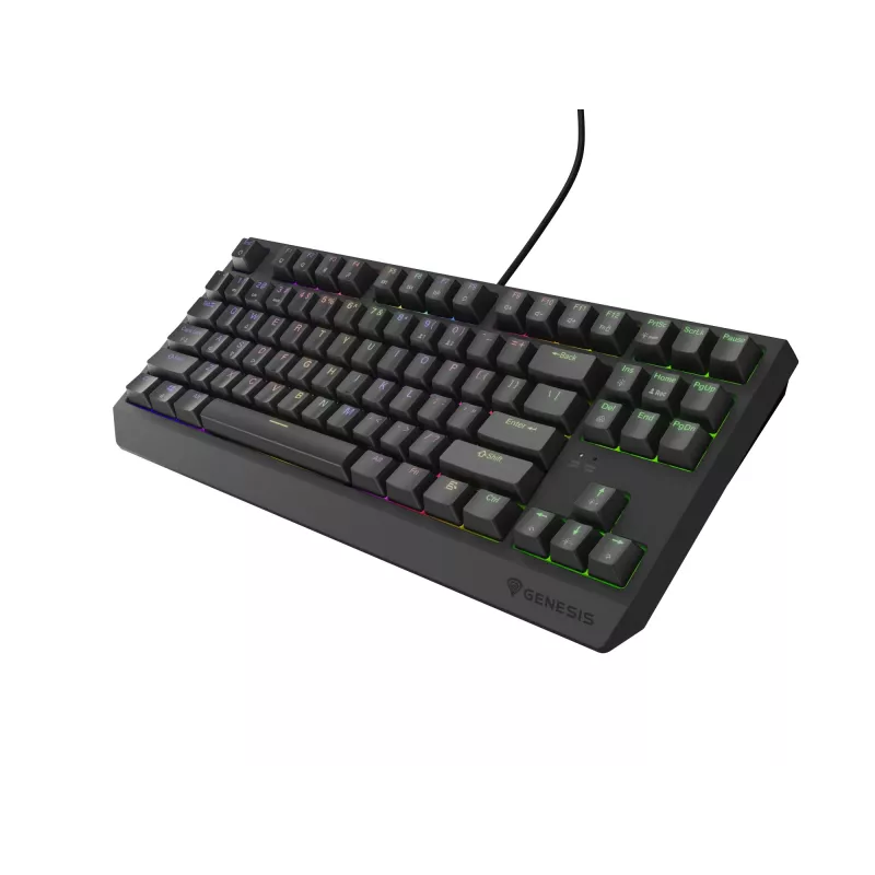 Genesis Thor 230 TKL kabelgebundene mechanische Gaming-Tastatur, US, Schwarz, Outemu Red