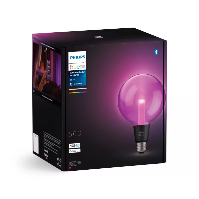 Philips Hue White and colour ambience G125 – E27 smarte Lampe, Bluetooth/Zigbee, LED, E27, G125, 2000 K, 6500 K