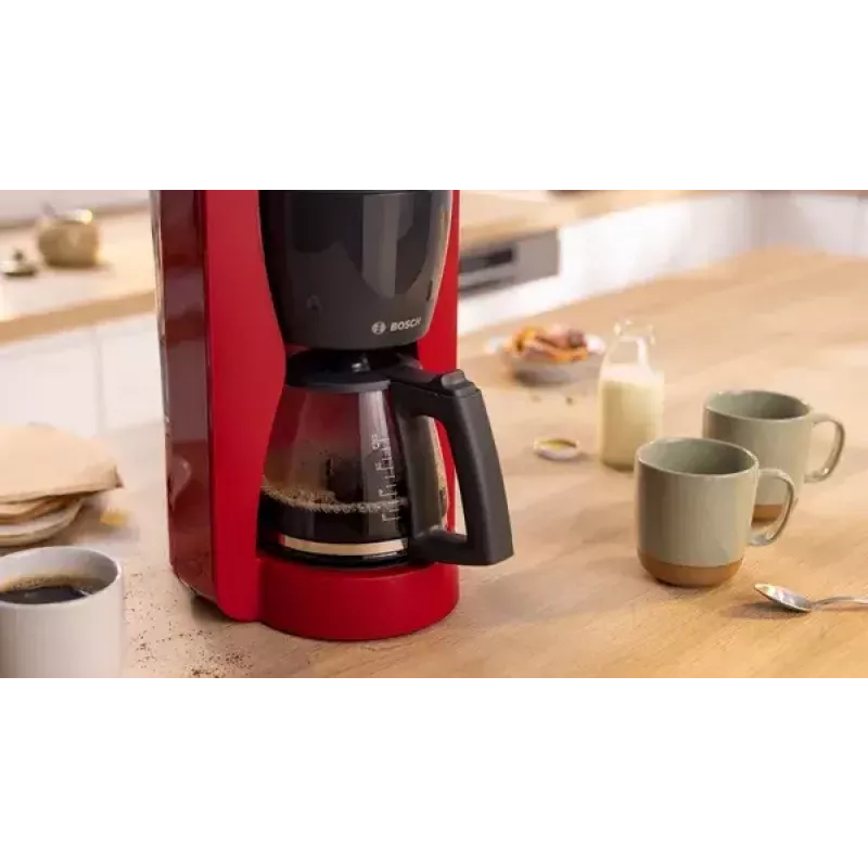 Filterkaffeemaschine Bosch TKA2M114 — 1,25 l Wassertank, 15 Tassen, rot