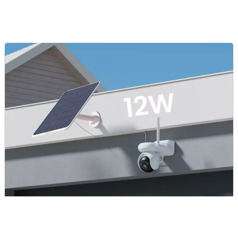 Solarpanel Reolink SP3-W 12W 6V USB-C IP65 Außenbereich, 360° horizontal, 90° vertikal, 4 m Kabel, Technopolymer, weiß