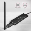 Axagon HUE-F7A 7x USB 3.2 Gen 1 ALU FLAT Hub micro power IN 1m USB-A USB 3.2 Gen 1 (3.1 Gen 1) Type-A 5000 Mbit/s Schwarz