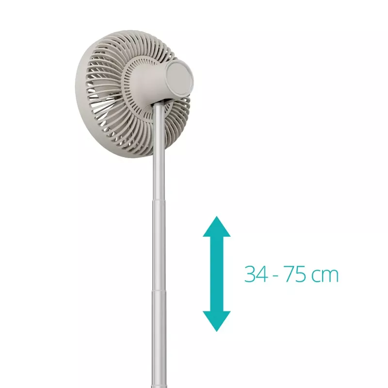 Standventilator Duux Rize Flex 21 cm, 4 Geschwindigkeiten, Oszillation, 10 W, greige