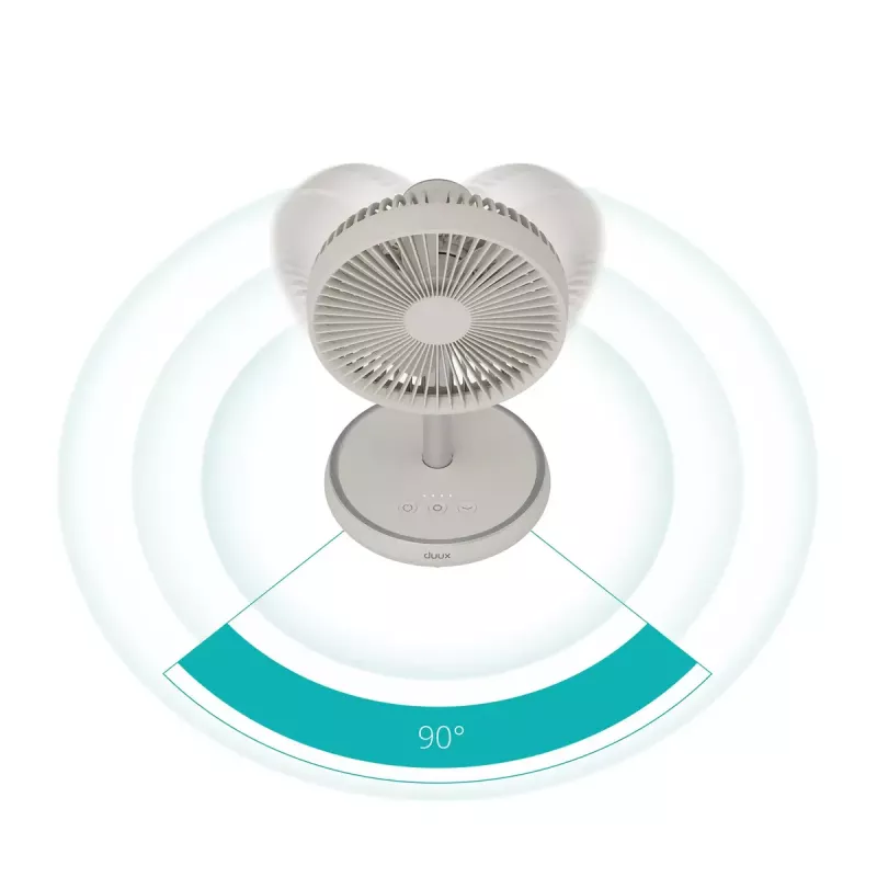 Standventilator Duux Rize Flex 21 cm, 4 Geschwindigkeiten, Oszillation, 10 W, greige