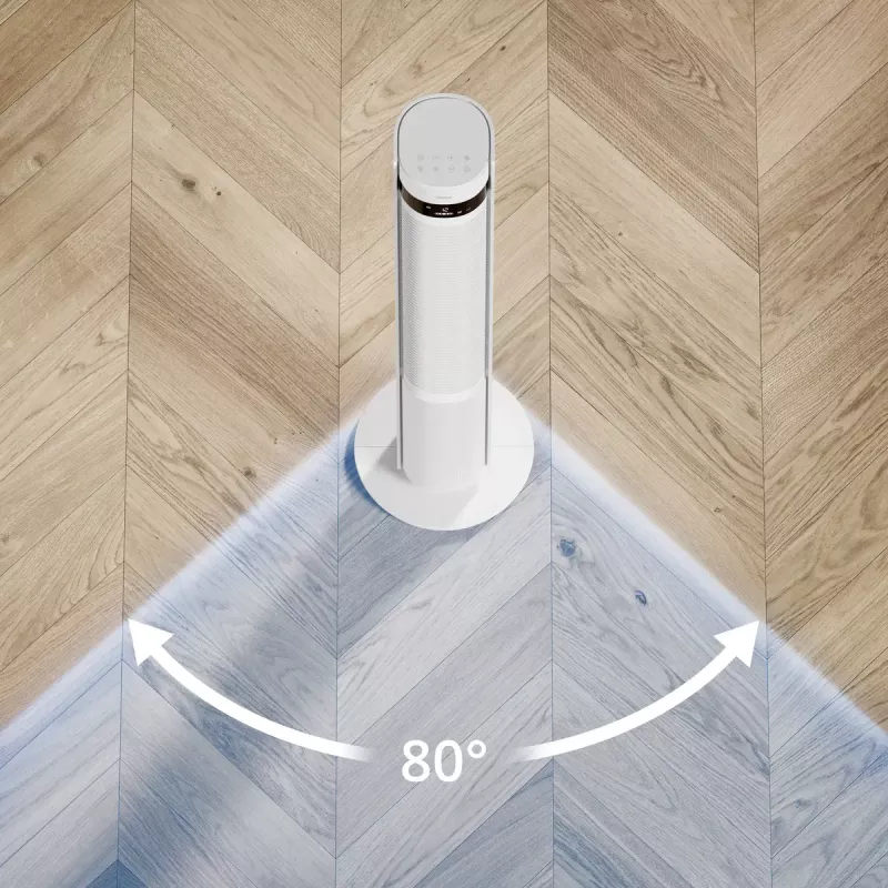 Turmventilator Duux Elevate DXTF02 — 29 cm Durchmesser, 12 Geschwindigkeiten, Oszillation, 4–40 W, weiß