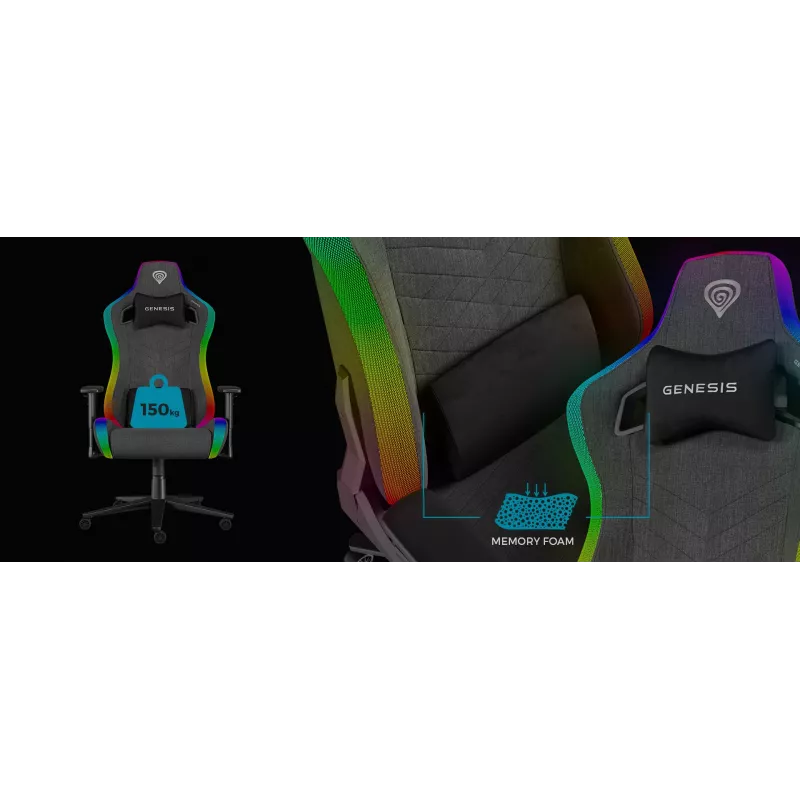 PC-Gaming-Stuhl GENESIS TRIT 660 gepolsterte Sitzfläche max. Gewicht 150 kg
