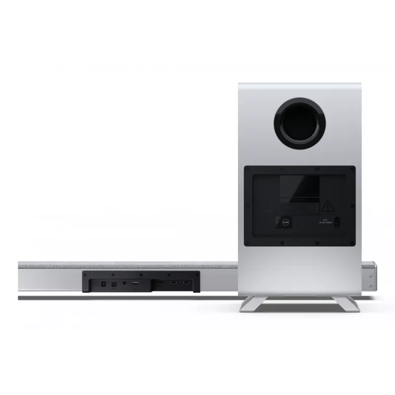 Sharp HT-SBW53121(SL) 3.1.2 Dolby Atmos/DTS:X Soundbar mit kabellosem Subwoofer, 550 W, Bluetooth, Silber