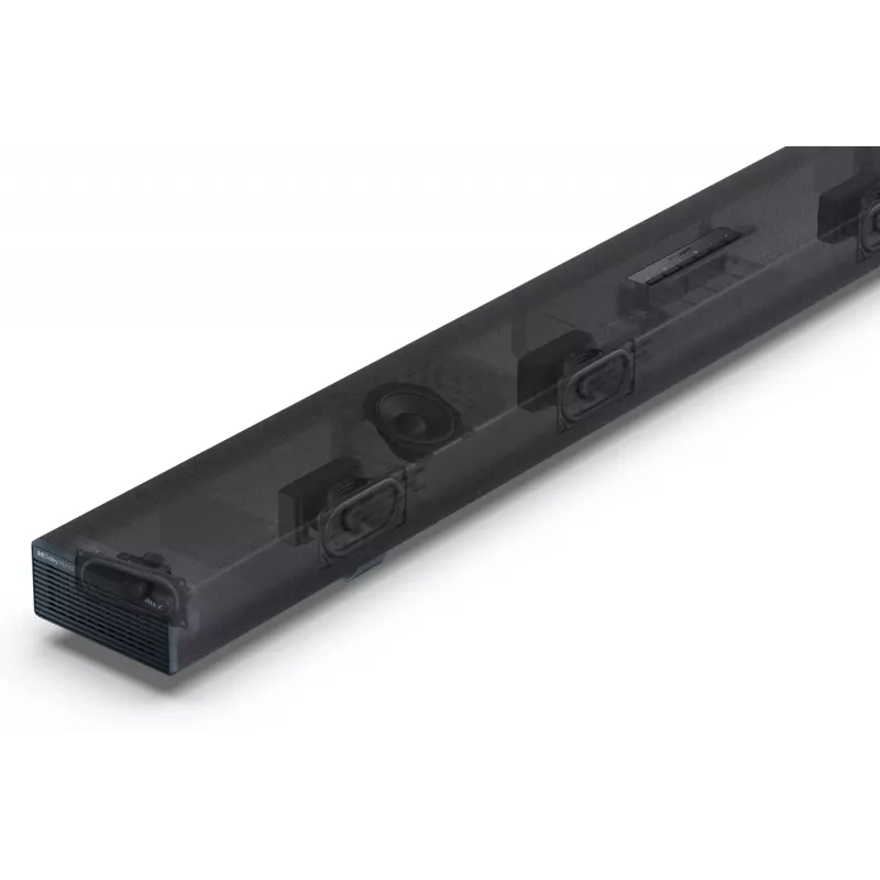 Sharp HT-SBW55121(BK) 5.1.2 Dolby Atmos/DTS:X Soundbar mit kabellosem Subwoofer, 650 W, Bluetooth, Schwarz