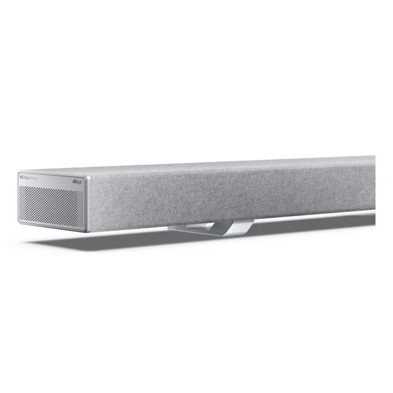 Sharp HT-SBW55121(SL) 5.1.2 Dolby Atmos/DTS:X Soundbar mit kabellosem Subwoofer, 650 W, Bluetooth, Silber