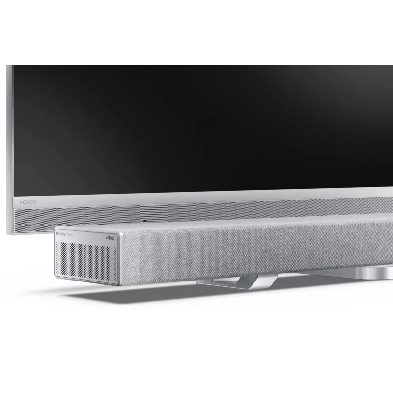 Sharp HT-SBW55121(SL) 5.1.2 Dolby Atmos/DTS:X Soundbar mit kabellosem Subwoofer, 650 W, Bluetooth, Silber