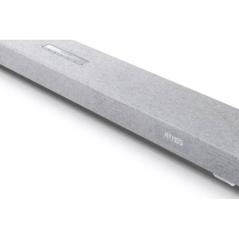 Sharp HT-SBW55121(SL) 5.1.2 Dolby Atmos/DTS:X Soundbar mit kabellosem Subwoofer, 650 W, Bluetooth, Silber