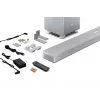 Sharp HT-SBW55121(SL) 5.1.2 Dolby Atmos/DTS:X Soundbar mit kabellosem Subwoofer, 650 W, Bluetooth, Silber