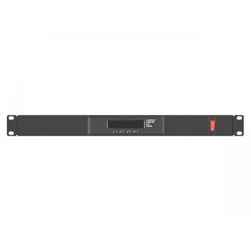 Lanberg AK-1503-B 19" 1U Lüftungspanel mit LCD und Thermostat, 4 Lüfter, 230 V, 483x322x44,45 mm, Schwarz