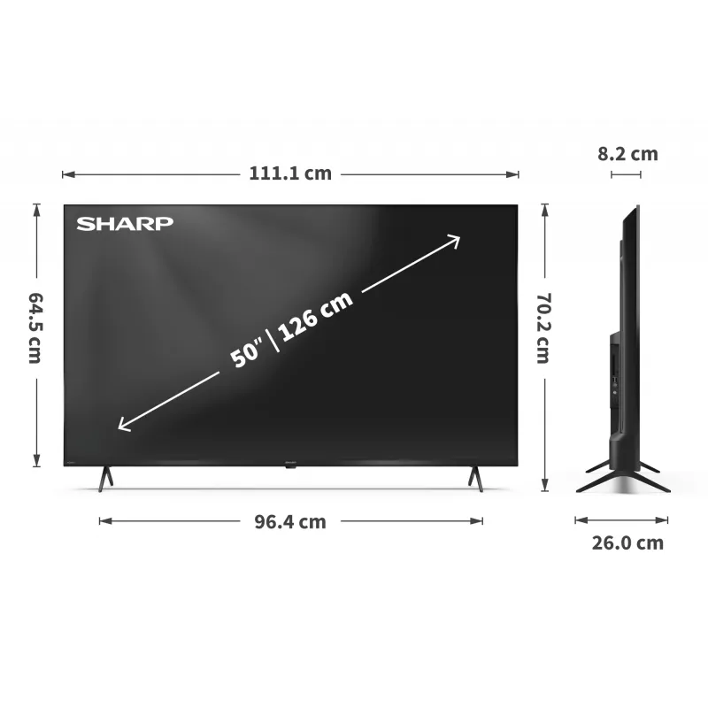 Sharp 50HP5265E 50" (127 cm) 4K Ultra HD Smart-TV, Google TV, WLAN, schwarz