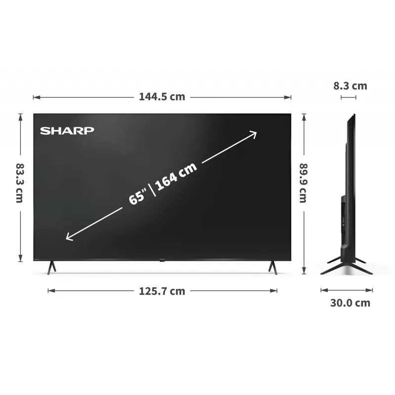 Sharp 65HP5265E 65" (165,1 cm) 4K Ultra HD Smart-TV, Google TV, WLAN, schwarz