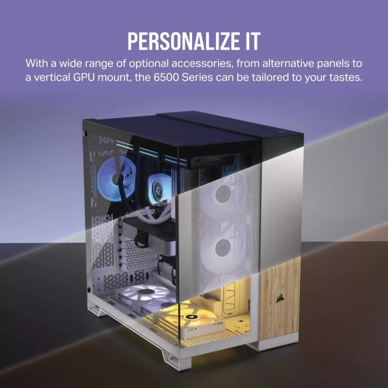CORSAIR PC-Gehäuse – iCUE LINK 6500X RGB Mid-Tower Dual Chamber Weiß