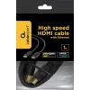Gembird CC-HDMI4-1M HDMI-2.0-Kabel mit Ethernet, Stecker–Stecker, vergoldete Anschlüsse, 1 m, schwarz, Bulk-Verpackung