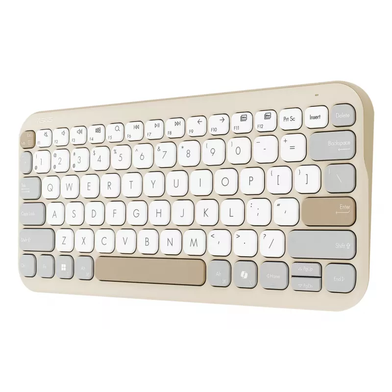 Wireless Bluetooth Keyboard ASUS Marshmallow KW100 — US International Layout, Oat Milk