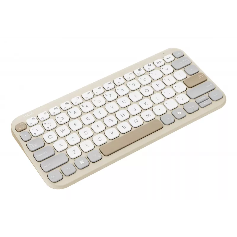 Wireless Bluetooth Keyboard ASUS Marshmallow KW100 — US International Layout, Oat Milk