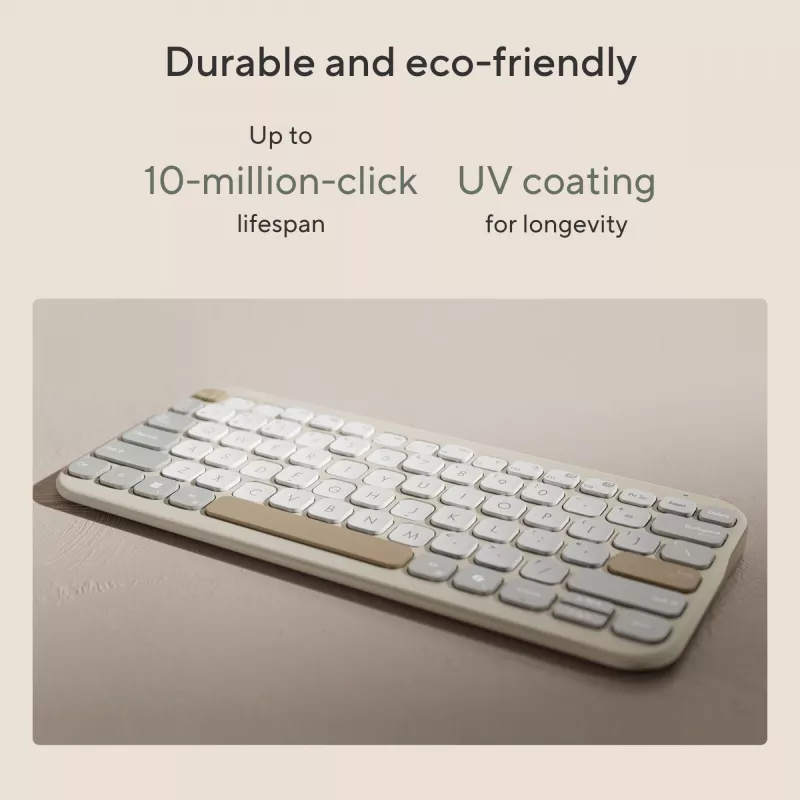 Wireless Bluetooth Keyboard ASUS Marshmallow KW100 — US International Layout, Oat Milk