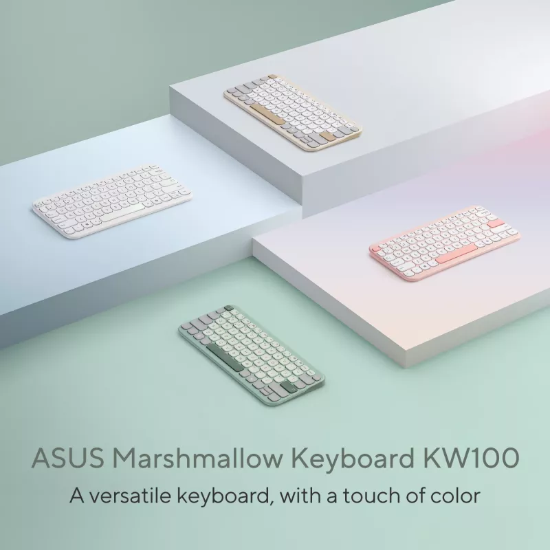 Wireless Bluetooth Keyboard ASUS Marshmallow KW100 — US International Layout, kompaktes Design