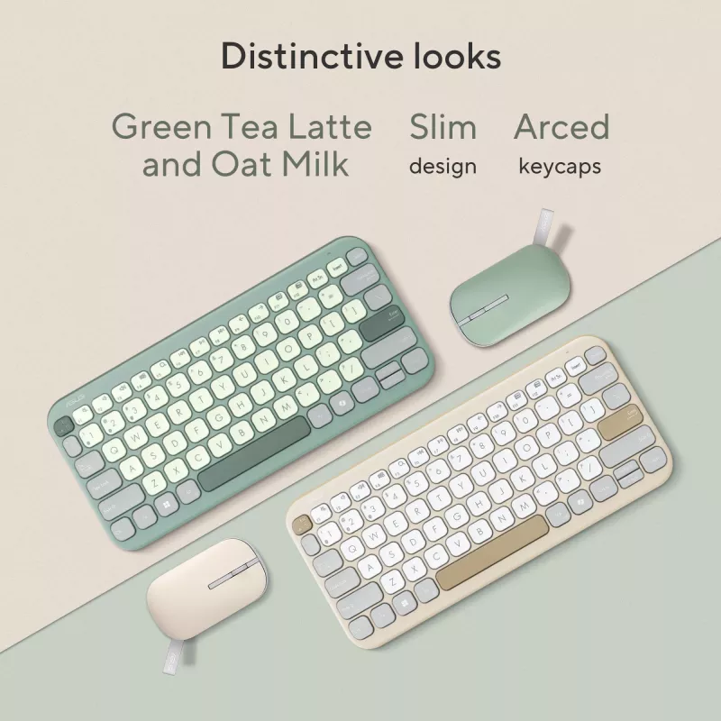 Wireless Bluetooth Keyboard ASUS Marshmallow KW100 — US International Layout, kompaktes Design