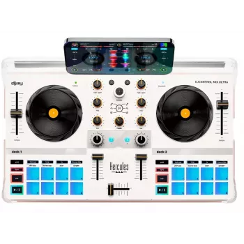 DJ-Controller Hercules DJControl Mix Ultra – weiß, mobiler Bluetooth-Controller