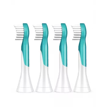 Sonicare For Kids Ersatzbürstenköpfe Philips HX6034/90 — 4er-Pack, blau/weiß, Austausch alle 3 Monate