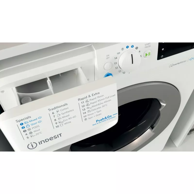 Indesit BDE 76435 WSV EE Waschtrockner Frontlader Freistehend Weiß