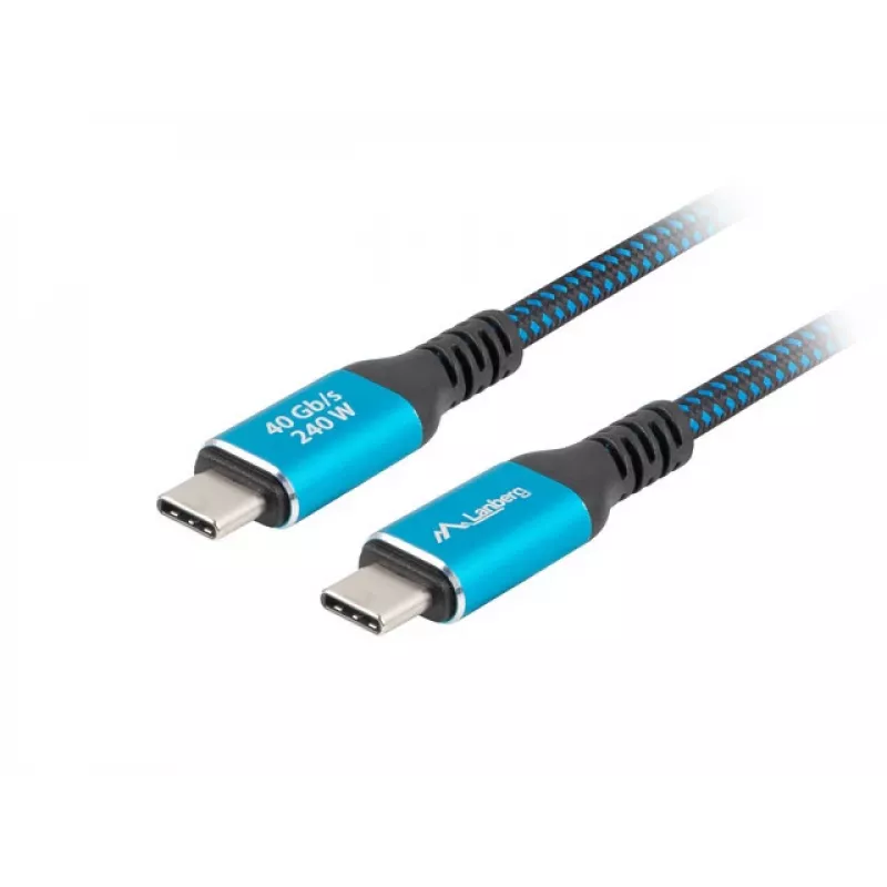 Lanberg CA-CMCM-44CU-0005-BK USB-C-Kabel (St./St.) USB4, 0,5 m, 240 W, 8K 60 Hz